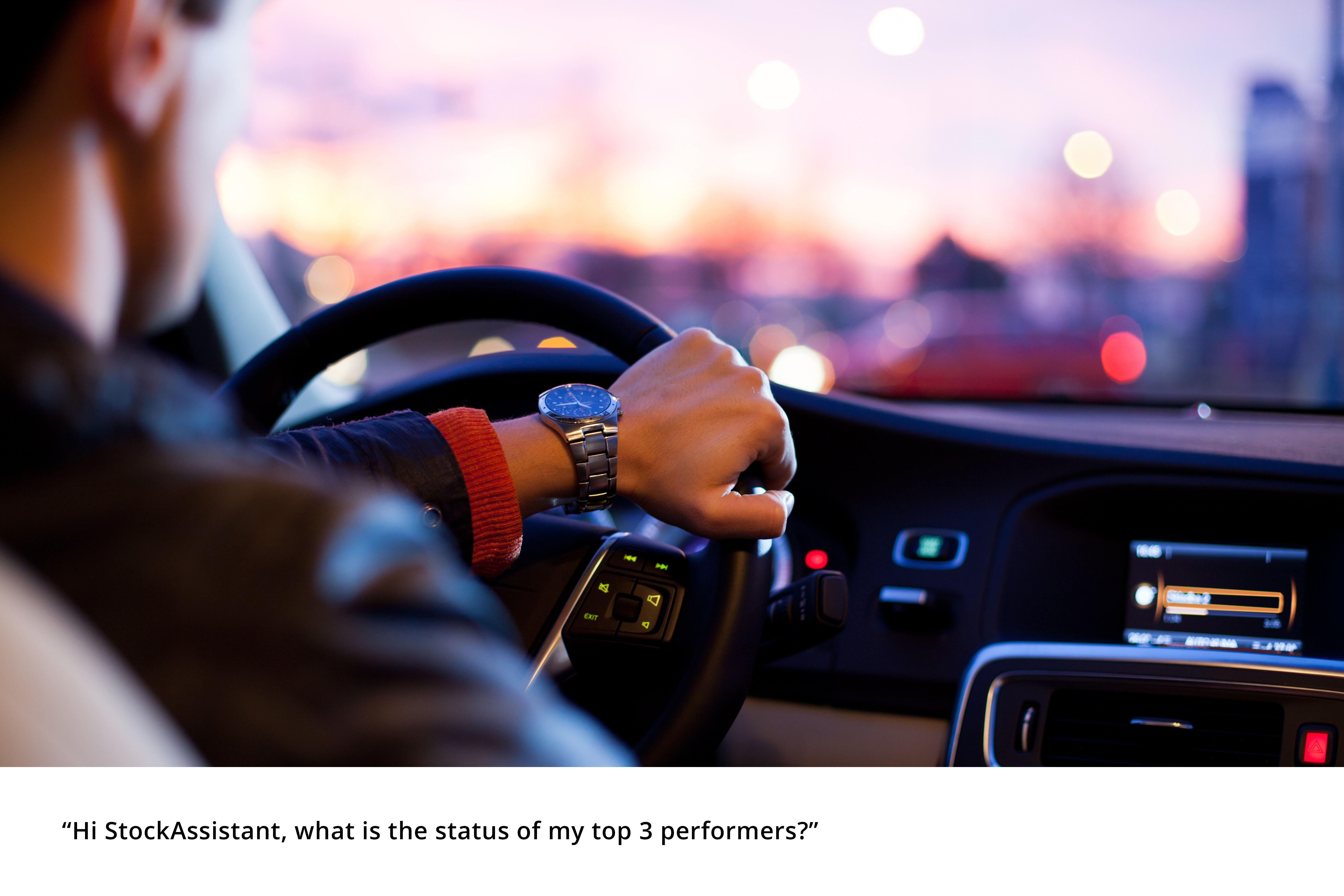 in car requesting stock info